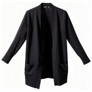 Devotion by Cyrus Black Ribbed Open Front Cardigan - Small